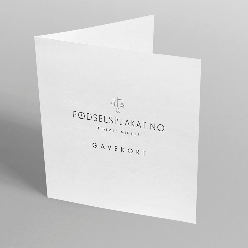 Gavekort - Fødselsplakat
